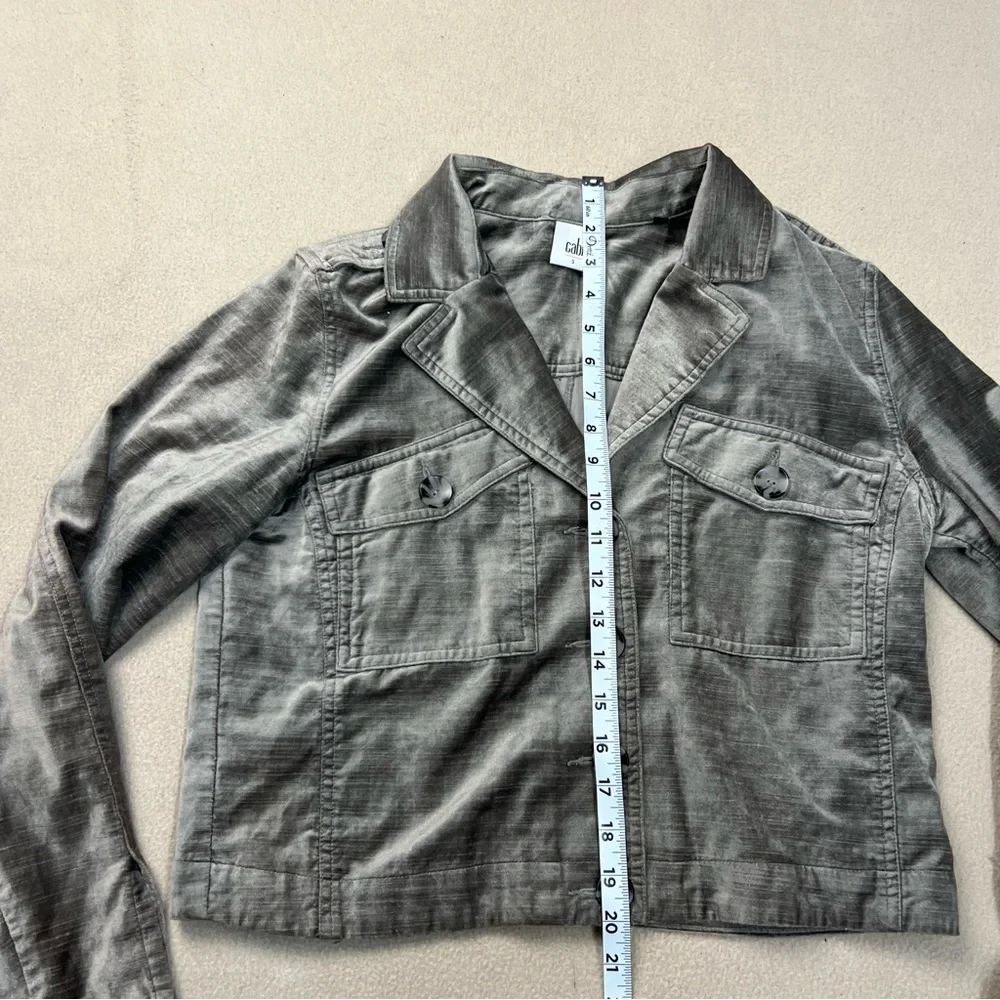 CABI Jacket Women's Small Brown Velvet Cropped Sunday Topper Style 3377 - Picture 2 of 6